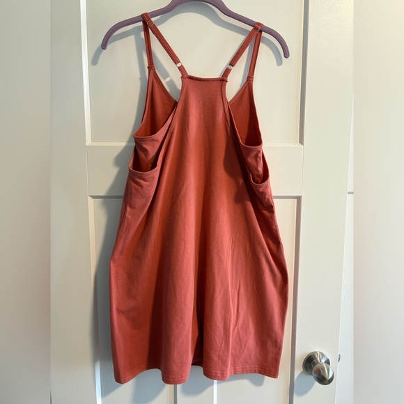 Rust Orange Sleeveless Romper with Pockets - Picture 4 of 5